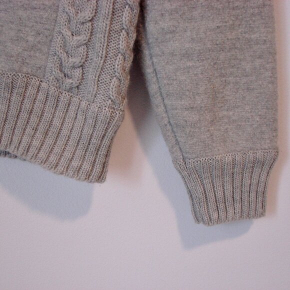 Wool Cable Knit Gray Cardigan Button Front Mens Munchner Strickmoden EUR 50 L - Picture 8 of 11